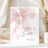 Pink Bow Cards und Geschenke Mädchen Dusche Poster