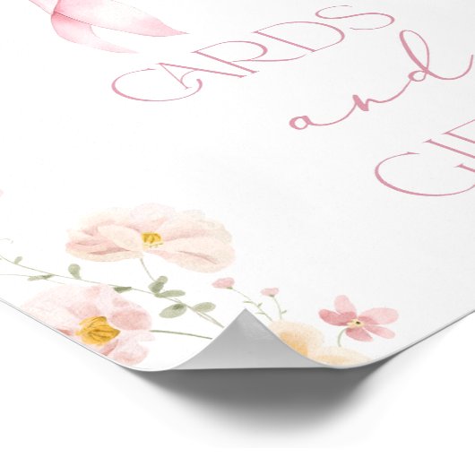 Pink Bow Cards und Geschenke Mädchen Dusche Poster (Ecke)