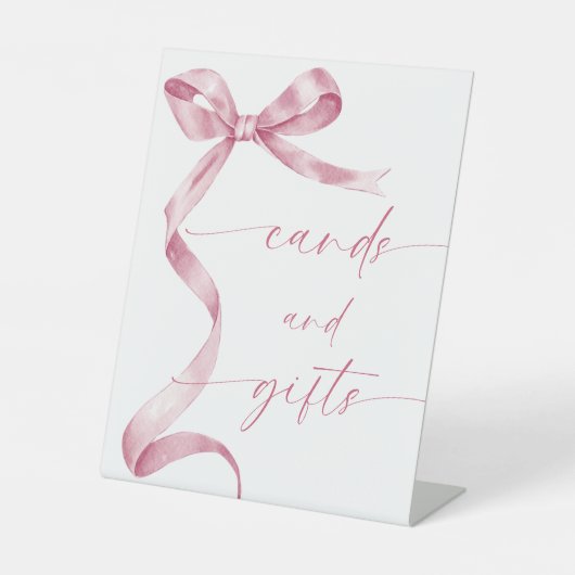 Pink Bow Cards und Geschenke Sockelschild (Vorderseite)