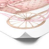 Pink Bow Carriage Baby Shower Pacifier Hunt Poster (Ecke)