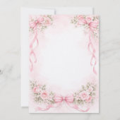 Pink Bow Castle First Birthday Einladung (Rückseite)