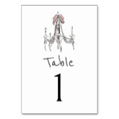 Pink Bow Chandelier Sketch Table Number Tischnummer (Vorderseite)