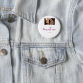 Pink bow cheers to 50 years anniversary wedding button (Beispiel)