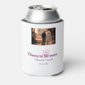 Pink bow cheers to 50 years anniversary wedding  dosenkühler (Kanne Rückseite)