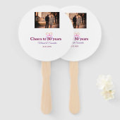 Pink bow cheers to 50 years anniversary wedding  fächer (Vorne und Hinten)