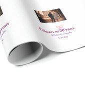 Pink bow cheers to 50 years anniversary wedding  geschenkpapier (Rolleneckpunkt)