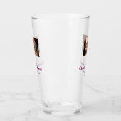 Pink bow cheers to 50 years anniversary wedding glas (Links)