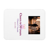 Pink bow cheers to 50 years anniversary wedding  magnet (Horizontal)