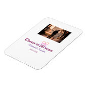 Pink bow cheers to 50 years anniversary wedding  magnet (Linke Seite)