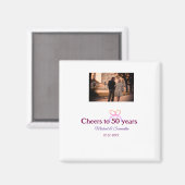 Pink bow cheers to 50 years anniversary wedding magnet (Vorderseite/Rückseite)