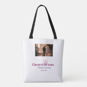 Pink bow cheers to 50 years anniversary wedding  tasche (Rückseite)