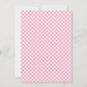 Pink Bow Cherry auf Top Baby Shower Gingham Einladung (Rückseite)