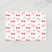 Pink Bow Cherry Babydusche Buchanfrage Begleitkarte (Rückseite)