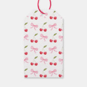 Pink Bow Cherry Birthday Thank You Geschenkanhänger (Rückseite)