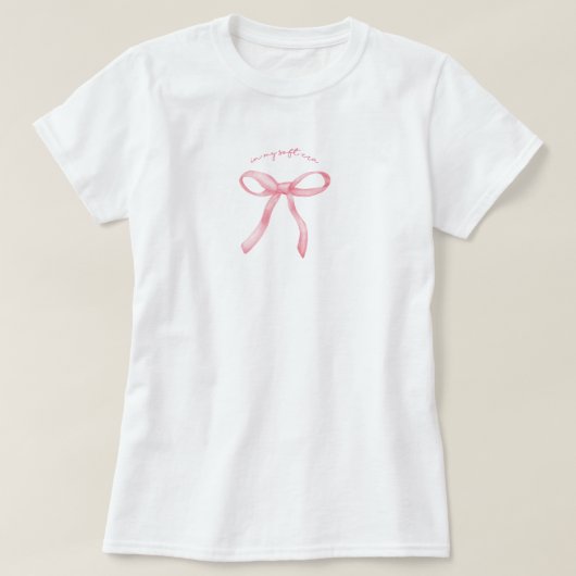 Pink bow cherry soft girl  T-Shirt (Design vorne)