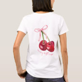 Pink bow cherry soft girl  T-Shirt (Rückseite)