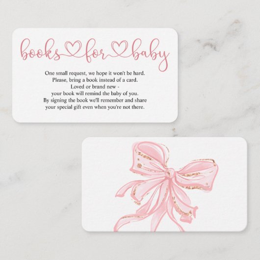 Pink Bow Chic Boy Baby Shooting Books for Baby Car Begleitkarte (Vorne/Hinten)