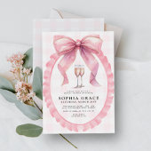 Pink Bow Chic Coquette Brautparty Einladung