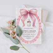 Pink Bow Chic Coquette Girl Babydusche Einladung