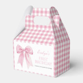 Pink Bow Chic Coquette Girl Birthday Geschenkschachtel (Rückseite)