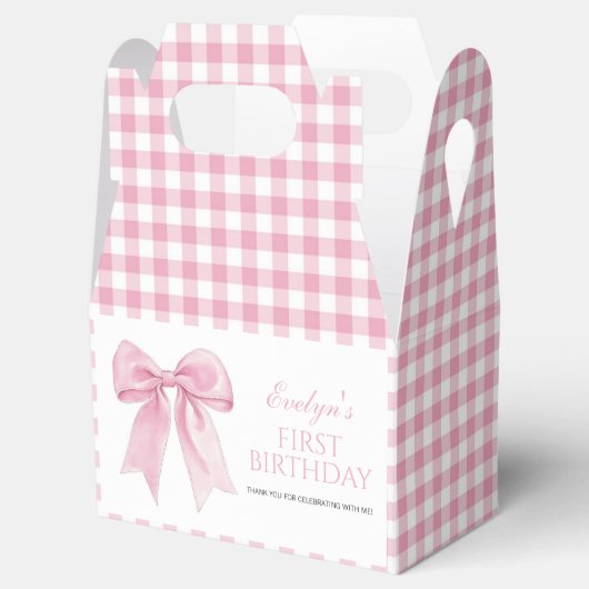 Pink Bow Chic Coquette Girl Birthday Geschenkschachtel (Geöffnet)