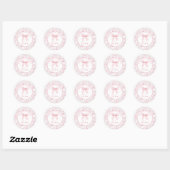Pink Bow Chinoiserie 1. Geburtstagsticker Runder Aufkleber (Blatt)