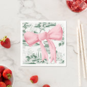 Pink Bow Chinoiserie Preppy Napkin Serviette (Beispiel)