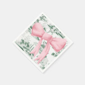 Pink Bow Chinoiserie Preppy Napkin Serviette (Ecke)