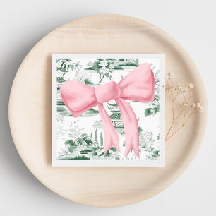 Pink Bow Chinoiserie Preppy Napkin Serviette