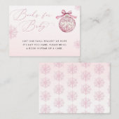 Pink Bow Christmas Ball Winter Girl Books for Baby Begleitkarte (Vorne/Hinten)