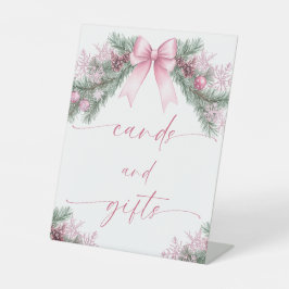 Pink Bow Christmas Cards and Gifts Sockelschild