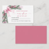 Pink Bow Christmas How Many Candies Game Card Platzkarte (Vorne/Hinten)