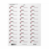 Pink Bow Christmas Return Address Labels (Vorne)