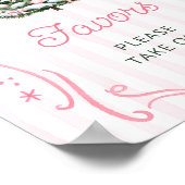 Pink Bow Christmas Tree Baby Shower Favors Poster (Ecke)