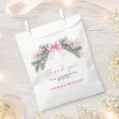 Pink Bow Christmas Wedding Geschenktütchen (Ausgeschnitten)