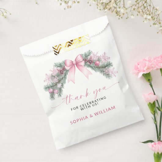 Pink Bow Christmas Wedding Geschenktütchen (Versiegelt)