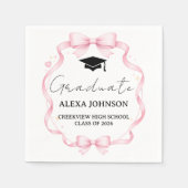 Pink Bow Class Of 2026 Graduation Cap Graduate Serviette (Vorderseite)