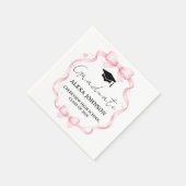 Pink Bow Class Of 2026 Graduation Cap Graduate Serviette (Ecke)