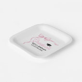 Pink Bow Class Of 2026 Graduation Party Pappteller (Gewinkelt)