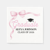Pink Bow Class Of 2026 Graduation Serviette (Vorderseite)