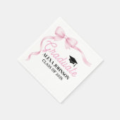 Pink Bow Class Of 2026 Graduation Serviette (Ecke)
