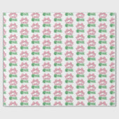 Pink Bow Clover Lucky One Girl 1st Birthday Geschenkpapier (Flach)