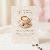 Pink Bow Coffee Baby Is Brewing Girl Baby Shower Einladung