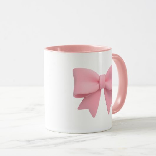Pink Bow Coffee Mug 🎀 Tasse (VorderseiteRechts)