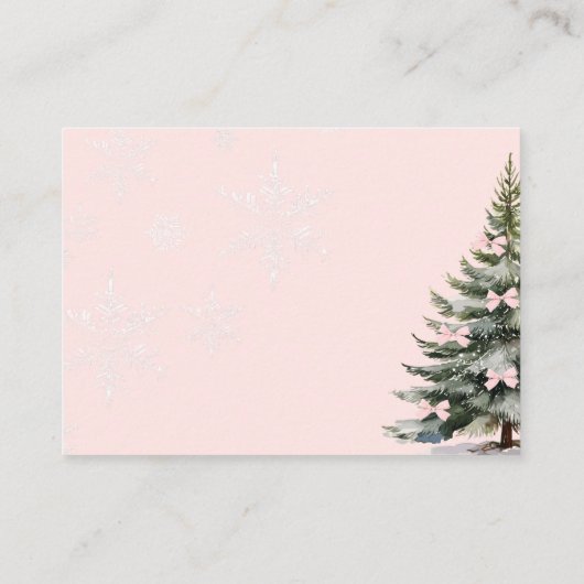 Pink Bow Cold Outdoor Baby Duschbücher für Baby Begleitkarte (Rückseite)