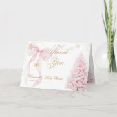 Pink Bow Cold Outside Baby Girl Dusche Danke Karte (Vorderseite)