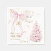 Pink Bow Cold Outside Baby Girl Dusche Serviette (Vorderseite)