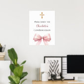 Pink bow Confirmation welcome Poster (Heimbüro)