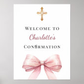Pink bow Confirmation welcome Poster (Vorne)