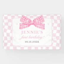 Pink Bow Coquette 1. Geburtstag Party